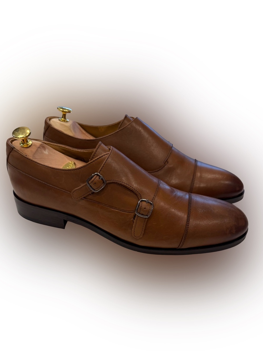 Kurt Geiger London Men’s Sloane Double Monk Brown Leather Shoes Sz 10.5 NEW!